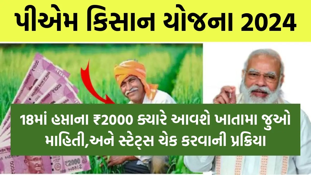 PM Kisan Yojana 18th Installment : 18માં હપ્તાના ₹2000 ક્યારે આવશે ખાતામા જુઓ માહિતી,અને સ્ટેટ્સ ચેક કરવાની પ્રક્રિયા