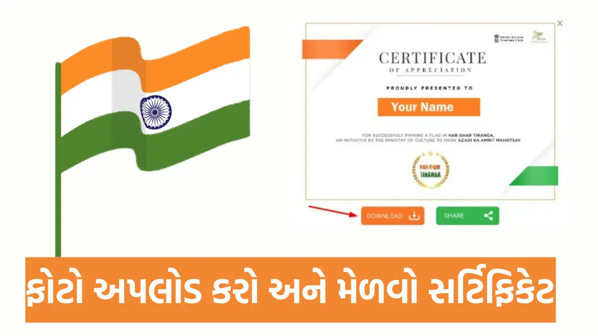 Har Ghar Tiranga Certificate 2024: 15 ઓગસ્ટ આવતા ચાલી રહ્યું છે "હર ઘર તિરંગા" અભિયાન,તિરંગા સાથે ફોટો અપલોડ કરો અને મેળવો સર્ટિફિકેટ